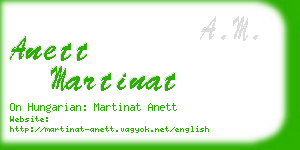 anett martinat business card